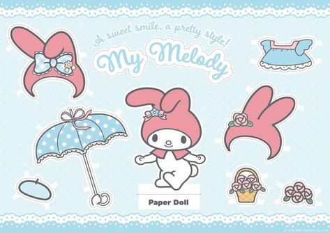 #MyMelody Hello Kitty Friends, My Melody Kuromi, Hello Kitty My Melody, Blind Bags, Painted Books, Anime Dolls, Pretty Style, Doll Furniture, My Melody