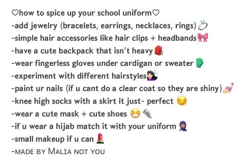 How To Make Uniforms Cute, How To Look Good In A Strict School, How To Make Ur Uniform Cute, How To Make Your Uniform Cute, How To Make Ur Uniform Look Better, Makeup For Strict School, Strict School Makeup, How To Spice Up Your School Uniform, How To Look Good In School Uniform