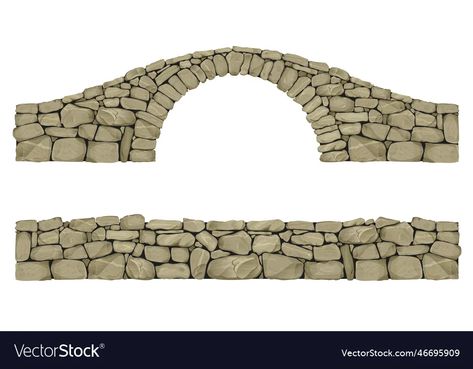 Stone arched ancient bridge made of boulders vector image Ancient Bridge, Stone Arch Bridge, Collage Idea, Arch Bridge, Stone Arch, Stone Bridge, Old Wall, Retaining Wall, Golf Club