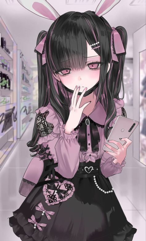 Gothic Kawaii, Dark Kawaii, 일본 패션, Yami Kawaii, Gothic Anime, 영감을 주는 캐릭터, Cute Anime Pics, Pretty Art, 그림 그리기