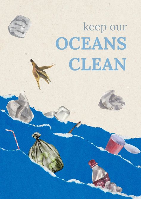 Surfers Against Sewage, Plastic Posters Environment, Climate Poster Ideas, Poster About Recycling, Social Change Art, Nature Social Media Design, Protect Our Oceans, Eco Friendly Poster Design, Beach Cleanup Poster