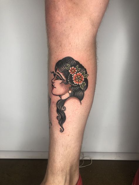 Romani Traditional Tattoo, Romani Woman Tattoo, Romani Tattoo, Drawing Women, Woman Tattoo, Old School Tattoo Designs, Girl Tattoo, American Traditional Tattoo, School Tattoo