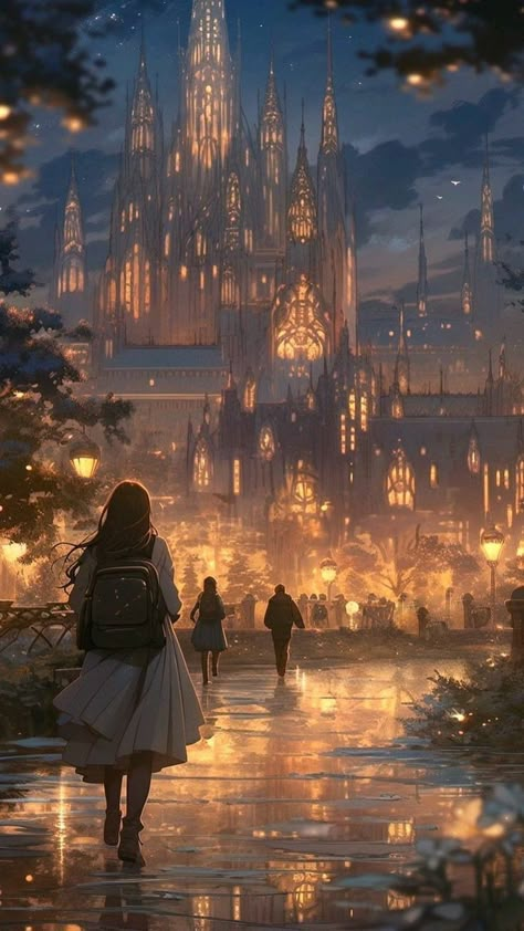 Magical Landscape, Anime City, Dreamy Artwork, Breaking Up, Fantasy Places, Wow Art, Fantasy Art Landscapes, Fantasy Aesthetic, December 12