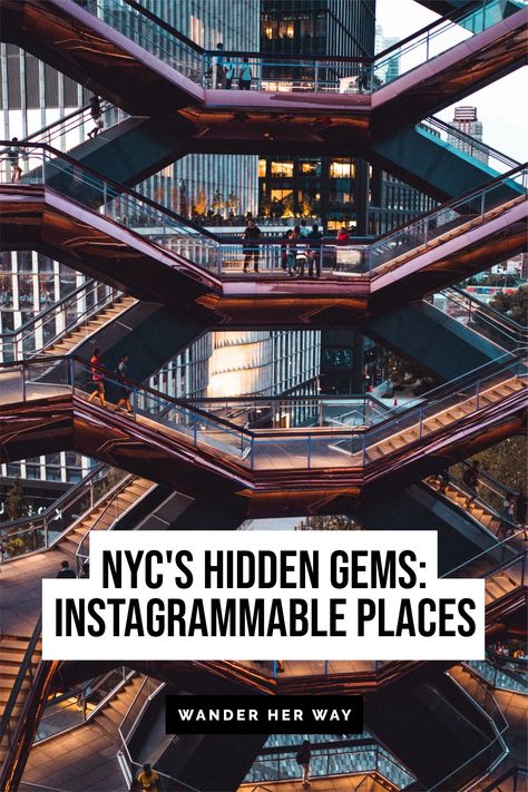 Explore the hidden gems of NYC and elevate your Instagram game with this guide to the 35 most Instagrammable places in the city. From colorful street art in Bushwick to charming cafes in Greenwich Village, discover unique spots that will make your feed stand out. With our helpful map, you'll have no trouble finding these picture-perfect locations. Uncover the beauty of New York City, one Instagram shot at a time. #NYC #HiddenGems #InstagrammablePlaces #PicturePerfect #NewYorkCity Nyc Instagram Spots, New York Hidden Places, New York Instagram Spots, Most Instagrammable Places In Nyc, Best Places To Take Pictures In Nyc, New York City Hidden Gems, New York Hidden Gems, Union Square Nyc, New York Instagram