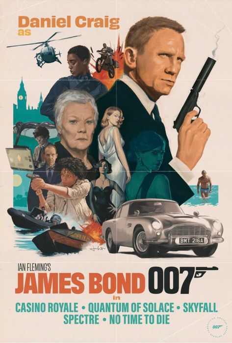 James Bond Poster, Daniel Craig Bond, Bond Poster, Craig Bond, James Bond Movie Posters, Bond Series, James Bond Style, Daniel Craig James Bond, James Bond Girls