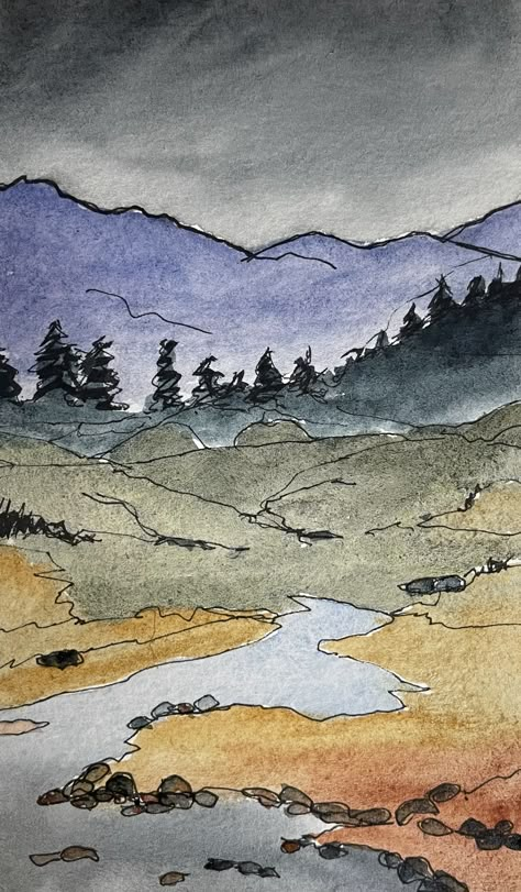 Wash And Line Watercolor, Watercolour Line And Wash, Line Wash Watercolour, Watercolor Line And Wash, Ink And Wash Watercolors Ideas, Ink Wash Drawings, Line And Wash Watercolor, Ink And Wash, Ink And Wash Watercolors