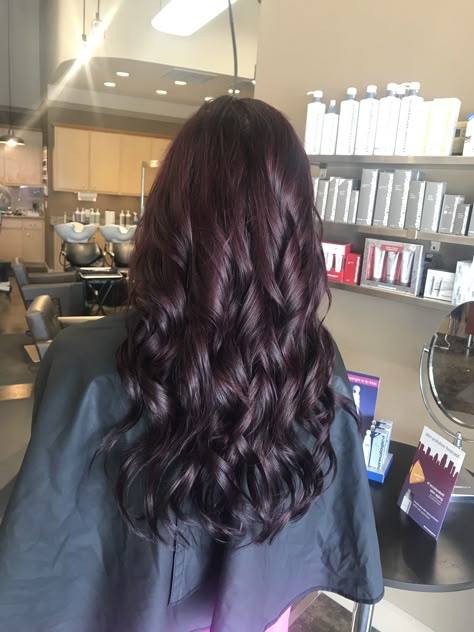 Black Hair With Burgundy Tint, Darkest Burgundy Hair, Cheery Red Hair Color, Dark Burgundy Brown Hair, Dark Red Black Hair, Chocolate Burgundy Hair, Black Burgundy Hair, Reddish Black Hair, Dark Brown Burgundy Hair