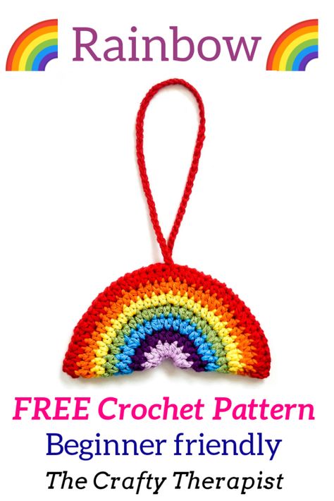 Rainbow of Gratitude Crochet Pattern – The Crafty Therapist Ecofriendly Crochet Design and Natural Therapy Rainbow Crochet Pattern, Necklace Design Ideas, Crochet Rainbow, Crochet Geek, Frock Patterns, Rainbow Crafts, Rainbow Crochet, Stitch Crochet, Natural Therapy