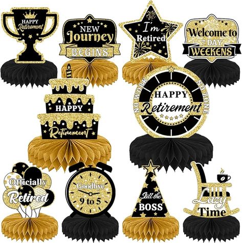 Amazon.com: 10PCS Retirement Party Decorations，Retirement Honeycomb Centerpieces Rose Gold Retirement Table Decorations for Happy Retirement Party Supplies Women : Toys & Games Retirement Table Decorations, Centerpieces Rose Gold, Retirement Party Decorations, Happy Retirement, Retirement Party, Retirement Parties, Honeycomb, Toys Games, Party Decorations