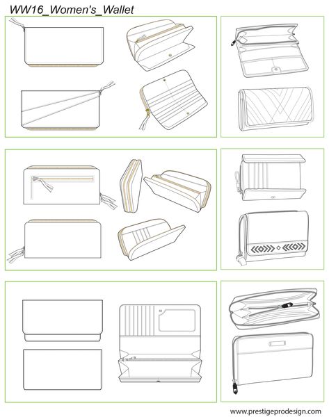 Wallet Design Ideas Sketch, Wallet Technical Drawing, Wallet Design Sketch, Wallet Drawing Sketch, Wallets For Women Designer, Wallet Sketch, Wallet Drawing, Laser Cut Ideas, Bags Drawing