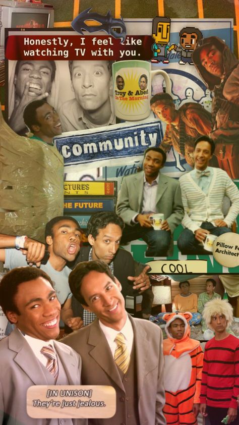 Community Show Wallpaper, Community Wallpaper Tv Show, Community Lockscreen, Community Tv Show Wallpaper, Sitcom Wallpaper, Community Wallpaper, Collage Community, Community Poster, Bulletin Boards Theme