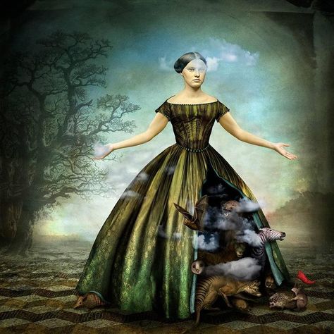 The Menagerie  2015 Maggie Taylor, Christian Schloe, French Street, Artist Models, Decorative Cushion Covers, Under Dress, Nature Images, Decorative Pillow Cases, Surreal Art