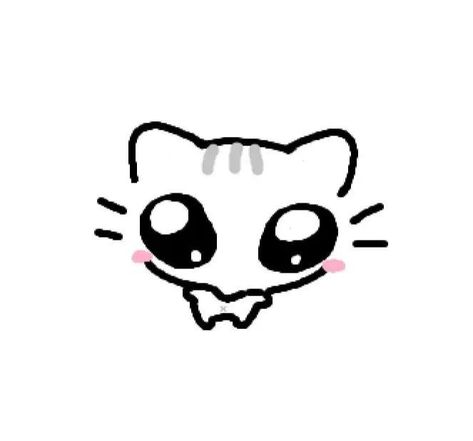 Meme Cats Doodle, Silly Kitty Drawing, Mini Animal Drawings, Cat Eyes Drawings, Cat Drawings Easy, Cute Reaction Pics, Shy Reaction Pic, Two Cats Drawing, Cat Routine