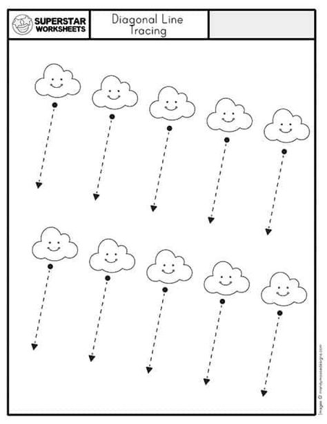 Free tracing worksheets for students working on fine motor control skills. Create your own pencil control workbook for your students. Preschoolers will practice horizontal lines, vertical lines, diagonal lines, spirals, wavy lines, tracing shapes and more! Free tracing worksheets from SuperStarWorksheets.com Lines Worksheet Preschool, Vertical Line Worksheets Preschool, Tracing Practice Preschool, Tracing Diagonal Lines Worksheets, Trace The Lines Preschool Printables, Tracing Vertical Lines Worksheets, Prewriting Worksheets, Line Tracing Worksheets, Tracing Lines