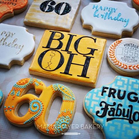 Diane Marston (@cookiecamelot) • Instagram photos and videos 60 Birthday Cookies, 60th Birthday Cookies, Happy Birthday Cookies, Cookie Swap Party, 60th Wedding Anniversary, Happy Birthday Cookie, Sugar Cookie Royal Icing, Sugar Cookie Icing, 60 Wedding Anniversary