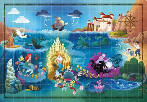 Disney Maps, Lady Disney, Disney Map, Story Maps, Disney Box, Disney Puzzles, Story Map, Kids Gift Guide, Puzzle 1000