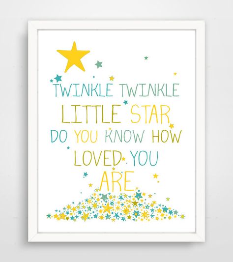 Twinkle Twinkle Little Star Do You Know How Loved You by KZukowski Quotes That Rhyme, Youth Decor, Star Paper, Childrens Wall Art, Neutral Prints, Baby Wall Art, Twinkle Twinkle Little Star, Neutral Wall Art, Pink Walls