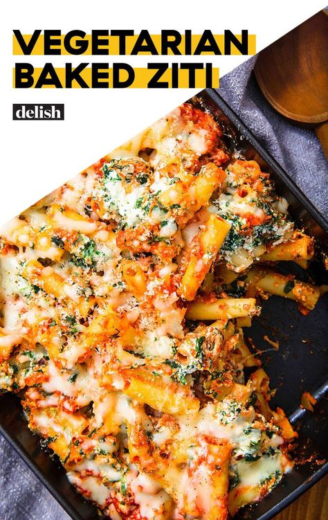 Vegetarian Baked Ziti, Resep Pasta, Ziti Recipes, Vegetarian Bake, Crispy Baked Chicken, Baked Ziti, Vegetarian Dinners, Vegetarian Recipes Dinner, Vegetarian Dinner