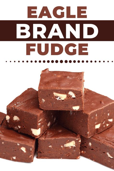 This creamy Eagle Brand Fudge can be made in just 15 minutes. It's a quick and easy failproof treat that will melt in your mouth! Eagle Brand Fudge Condensed Milk, Eagle Brand Milk Fudge, Eaglebrand Recipes Condensed Milk Fudge, Eagle Brand Fudge Recipe, Eagle Brand Fudge, Eagle Brand Recipes Condensed Milk, Maple Fudge Recipes, Divinity Fudge, Cherry Pudding