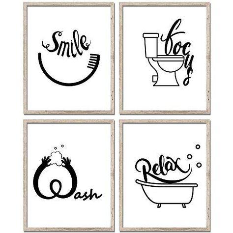 Brand: ULGFeatures: Add Fun to Your Bathroom - Each of the funny art prints is not only convey important bathroom instructions, but also can brighten, inspire, uplift, and motivate you life. They can let your family and your guests smiling and get through the day feeling great. High Quality Prints - Made of durable can Svg Free Files · Bathroom Sets · Bathroom SVG Files Art Work For Bathroom Wall, Bathroom Sign Ideas, Bathroom Designs 2023, Bathroom Quotes Decor, Printable Bathroom Signs, Bathroom Wall Art Printables, Toilet Wall Art, Bathroom Svg, Bathroom Quotes Funny