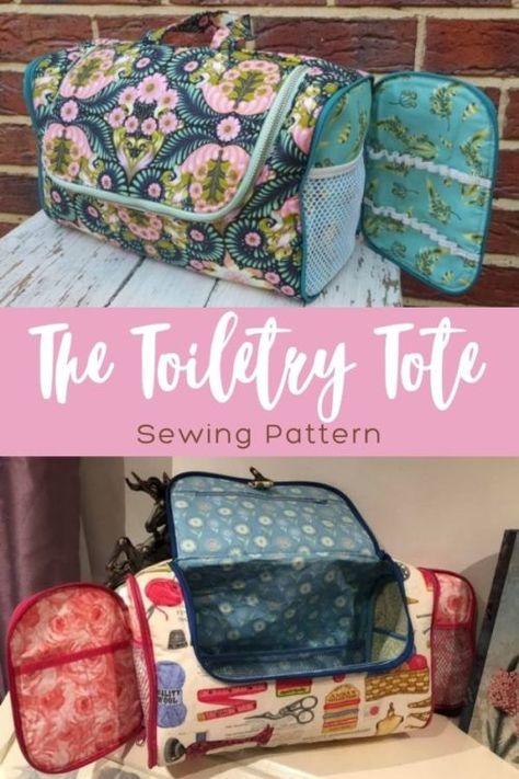 Sew Toiletry Bag, Classic Sewing Patterns, Tote Sewing Pattern, Toiletry Bag Pattern, Advanced Sewing, Sewing Machine Projects, Modern Bag, Mesh Netting, Handmade Purses