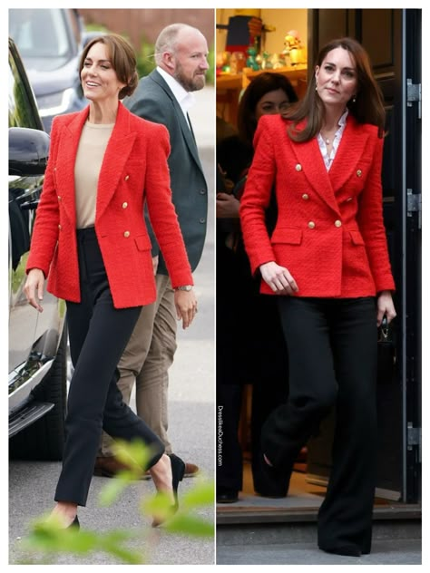 Red Blazer Outfits For Women, Red Blazer Outfit For Work, Tweed Blazer Outfit Women, Green Pantsuit, White Shirt Bodysuit, Tweed Blazer Outfit, Red Blazer Outfit, Red Top Outfit, Jeans Blazer Outfit