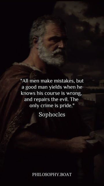 Stoicism | Wisdom | Philosophy on Instagram: "🤔Mistakes are part of being human, but true strength lies in admitting when you’re wrong and making things right. Pride holds us back, but humility sets us free to grow and repair the damage.   🏺Don’t let pride be your downfall—choose growth, choose integrity.   . . - 🚨Follow @philosophy.boat for more   #philosophy  #quotes #wisdom #inspirationalquotes #stoicism #knowledge" Oligarchy Quotes, Philosophy Love Quotes, Genius Quotes Philosophy, Intellectual Quotes Philosophy, Deep Philosophical Quotes, Famous Philosophers Quotes, Philosophy Knowledge, Gravity Quotes, Philosophy Aesthetic