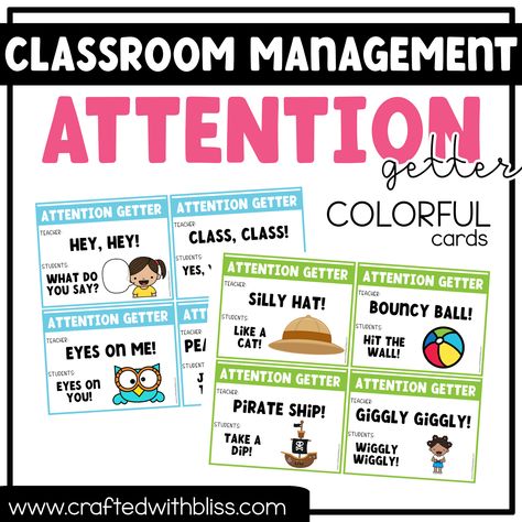 Add a playful twist to your classroom management with the Fun and Silly Attention Getter Grabber! This tool is designed to capture students' attention quickly and effectively, making transitions and instructions more engaging. Paper Format: Letter Size Includes: 50 Black Cards 50 B/W Cards Added Colored Cards Ideal For: Classroom management Transition periods Fun Friday activities Group instructions Ice-breaking activities Back-to-school Year-round classroom How to Use: Introduce the Tool: Explain the attention getter to your students and practice using it together. Implement Regularly: Use the attention getter consistently to signal transitions, gather attention, or start new activities. Download the Fun and Silly Attention Getter Grabber now and bring joy and efficiency to your classroom Fun Friday Activities, Friday Activities, Science Classroom Decorations, Silly Hats, Attention Getters, Classroom Management Tool, Black Cards, Classroom Management Ideas, Classroom Behavior Management