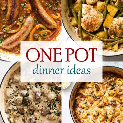 Browse a variety of one-pot dinners! One Pot Weeknight Dinners, One Pot Comfort Food Recipes, One Pot Meals For Two, Recipes For Dinner For One, Simple One Pot Meals, Quick One Pot Meals, One Pot Dinner Ideas, Easy One Pot Dinner Recipes, Dinner Recipes One Pot