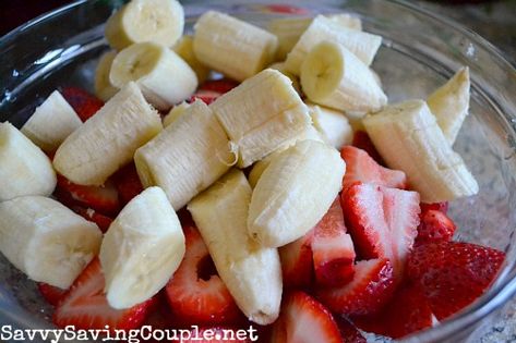 Strawberry Banana Freezer Jam ⋆ Savvy Saving Couple Strawberry Banana Freezer Jam, Strawberry Banana Jam, Strawberry Banana Recipes, Banana Jelly, Low Sugar Jam, Make Jam, Strawberry Freezer Jam, Banana Jam, Freezer Jam Recipes