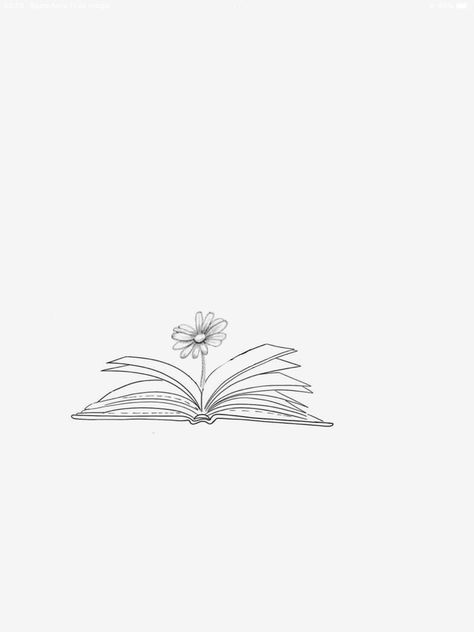 Book Line Tattoo Ideas, Book With Flowers Tattoo Simple, Minimalist Teacher Tattoo, Teachers Tattoo Ideas, Book And Daisy Tattoo, Tiny Book Tattoo Simple, Book Heart Tattoo, Tiny Tattoos Book, Small Reading Tattoos