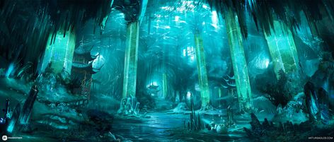 Room Fantasy Art, Room Concept Art, Drawing Resources, Environment Inspiration, Room Concept, Underwater City, Ice Cave, Fantasy Forest, 다크 판타지