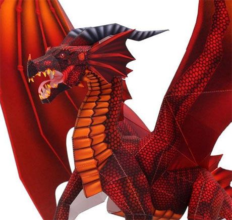 Paperized Crafts: Red Dragon Papercraft Papercraft Anime, Dragon Rouge, Dragon 3d, Mini Dragon, Papercraft Templates, Horse Decor, Shiga, Paper Model, Blue Dragon