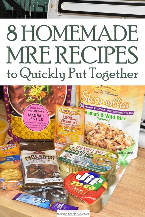 Mres Food, Homemade Mre, Homestead Prepping, Mre Food, Prepper Tips, Survival Recipes, Emergency Preparedness Food Storage, Pantry Meals, Survival Food Storage