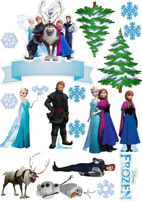 Frozen Theme Cake Topper Printable, Frozen Printable Topper, Frozen Birthday Cake Topper Printable, Frozen Toppers Printables, Frozen Cake Topper Printable, Elsa Topper, Frozen Cake Ideas, Frozen Topper, Frozen Party Printables