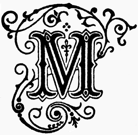 Fancy Letter M, Monogram Stencil, Graphic Design Jobs, Monogram Wall Art, The Letter M, Fancy Letters, Drawing Letters, Lettering Styles, Illuminated Letters