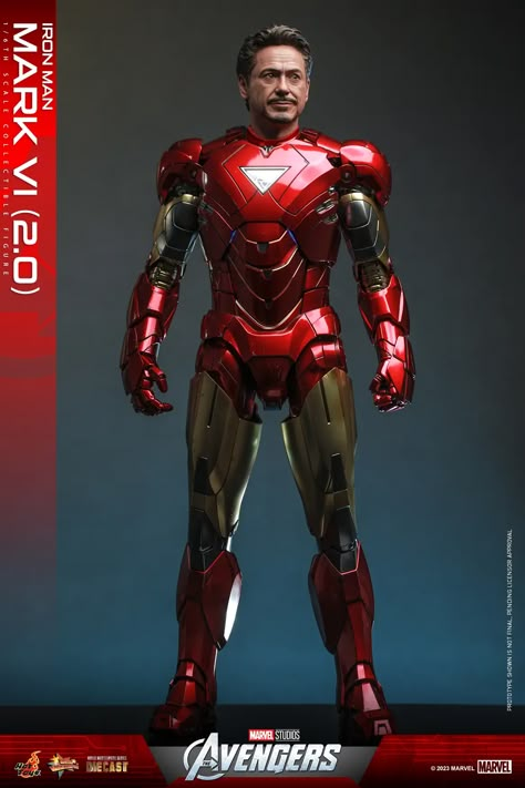 Hot Toys Debuts New The Avengers Iron Man Mark VI 2.0 Figure Marvel Redesign, Stark Tower, New Iron Man, Iron Man Helmet, My Hero Academia Merchandise, Robert Downey Jr., Avengers Movie, Satin Pyjama, Iron Man Suit