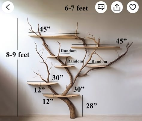 Branch Shelves, Tree Bookcase, Floating Books, Floating Bookshelf, Tree Shelf, Bookshelf Art, Tree Bookshelf, Wall Mounted Bookshelves, Outdoor Entryway