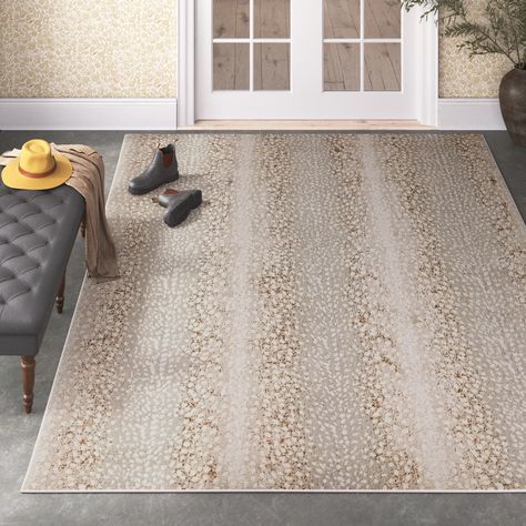 Birch Lane™ Baytown Area Rug & Reviews | Wayfair Felt Rug, Animal Print Pattern, Chic Rug, Best Flooring, Cream Area Rug, Animal Prints Pattern, Polyester Rugs, Rug Stain, Shelf Styling