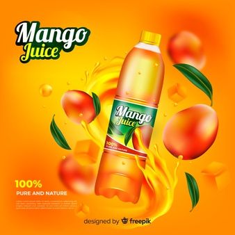 Free Vector | Tropic mango cosmetics realistic advertising Mango Creative Ads, Juice Poster Design, Drink Poster Design, Juice Poster, Mango Drink, Summer Template, Juice Ad, Mango Drinks, Interactive Web Design