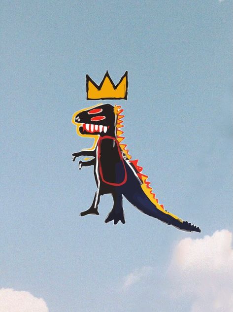 Jean Michel Basquiat Dinosaur, Basquiat Dinosaur, Jean Michel Basquiat, Jean Michel, Godzilla, Crown