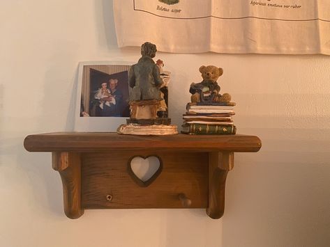 Bear Shelf, Trinket Shelf, Heart Shelf, Whimsical Bedroom, Room Redesign, Deco Furniture, Sanya, Wooden Heart, Bedroom Aesthetic