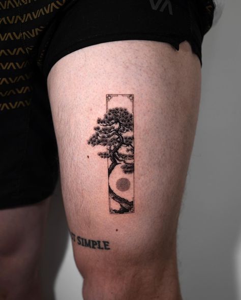 By resident artist @z9_ttt . Korean style Frame. Pine Tree. Korean Style Tattoo, Bonsai Tattoo, Style Tattoo, Tree Tattoo, Fine Line Tattoos, Line Tattoos, Pine Tree, Tattoo On, Tattoo Studio