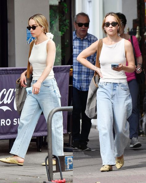 Emilia Clarke Fashion, Emilia Clarke Casual, Emilia Clarke Outfits, Emilia Clarke Street Style, Emilia Clarke Body, Alrighty Aphrodite, Emilia Clarke Style, Sustainable Outfits, Style Analysis