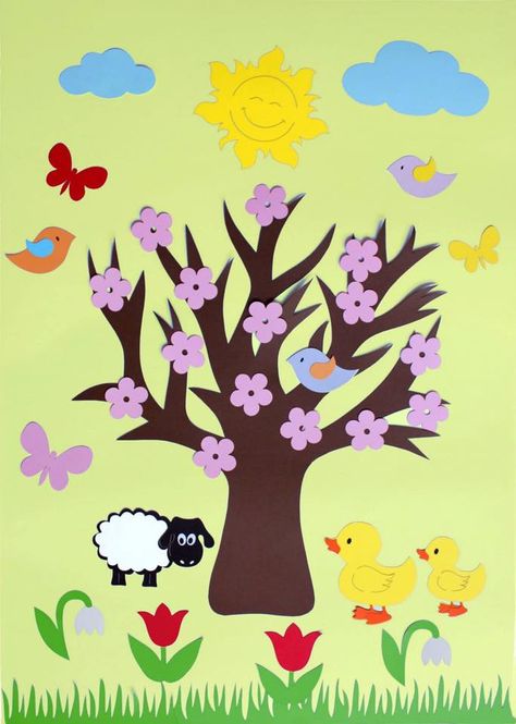 Spring Tree Craft, Art Activities For Preschool, Easter Craft Activities, Funny Crafts, Flower Crafts Kids, Season Art, Autumn Leaves Craft, Christmas Cards Kids, Activities For Preschool