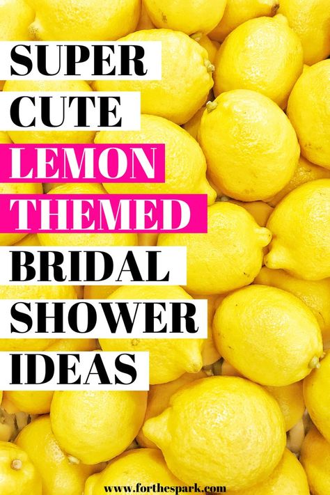 lemon themed bridal shower Lemon Themed Bridal Shower Ideas, Themed Bridal Shower Ideas, Lemon Themed Wedding, Bridal Shower Checklist, Lemon Themed Party, Bridal Shower Questions, Bridal Shower Cupcakes Toppers, Lemon Themed Bridal Shower, Bridal Shower Cake Topper