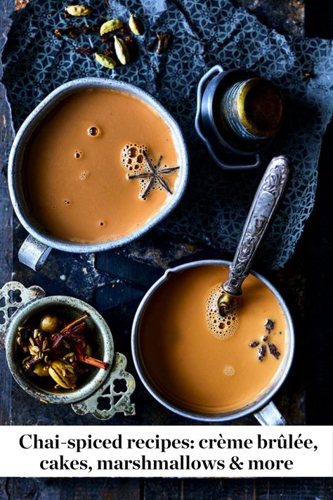 We’ve rounded up our favourite recipes that let the flavours of chai shine. Start with the basics and make some of Dishoom’s masala chai, try a twist with our chai creme brulee or go rich and decadent with chai hot chocolate and spiced waffle dippers.  #chai #spice #tea #hotchocolate #pumpkinspice #autumndrinks #autumnrecipe #autumnaesthetic #fallrecipe #fallaesthetic #falldrinks Chai Pudding, Chai Recipes, Autumn Drinks, Warm Winter Drinks, Christmas Pudding Recipes, Coconut Syrup, Chai Recipe, Ginger Black, Spiced Pear