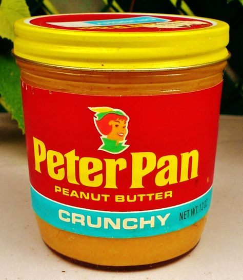 Vintage Peanut Butter, 2000s Food, Peter Pan Peanut Butter, Nostalgic Food, Vintage Food Labels, Skippy Peanut Butter, Weird History, Grocery Products, Crunchy Peanut Butter