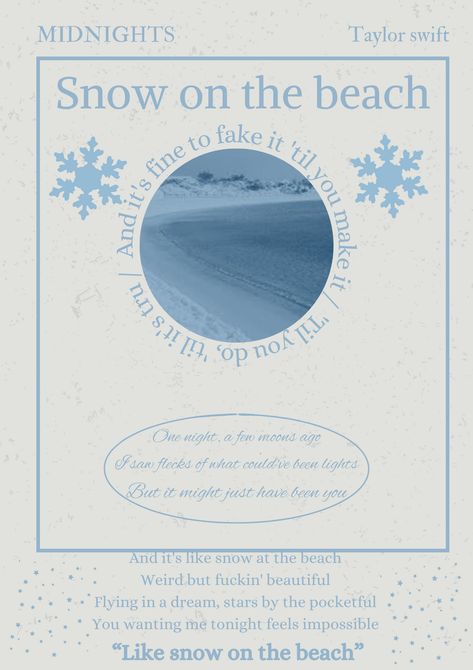 Snow On The Beach Taylor Swift Poster, Taylor Swift Aesthetic Wallpaper Midnights, Light Blue Poster Prints, Blue Taylor Swift Poster, Lana Del Rey Lyric Poster, Snow On The Beach Taylor Swift Wallpaper, Snow On The Beach Aesthetic Taylor Swift, Snow On The Beach Poster, Blue Taylor Swift Aesthetic