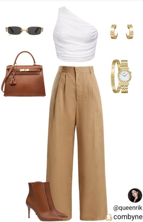 Outif Ideas, Classy Work Attire, Neutral Capsule Wardrobe, Gamine Style, Glam Outfit, Sophisticated Outfits, Korean Casual Outfits, Professional Fashion, T Shirt And Jeans